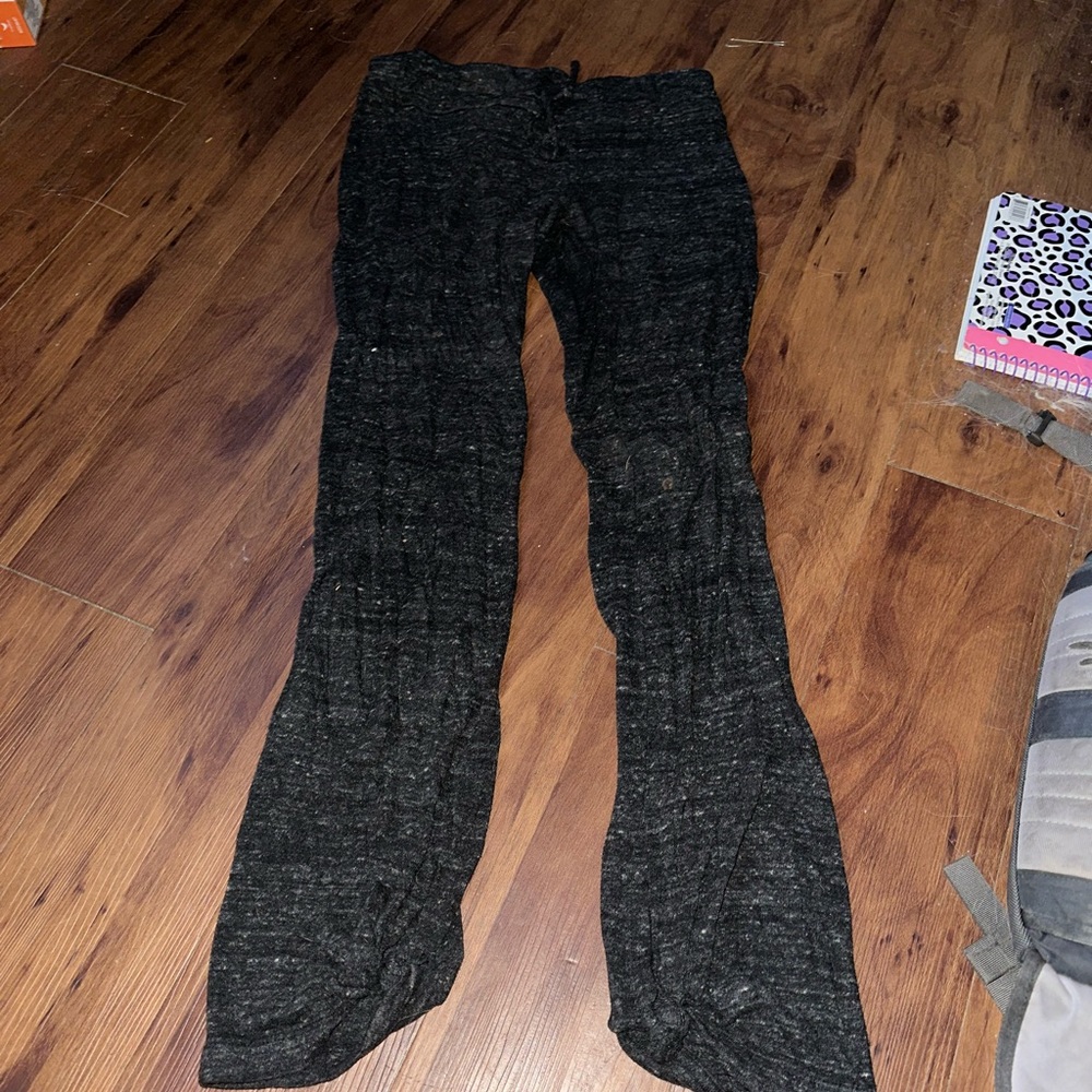 gray sweatpants with cinched ankle